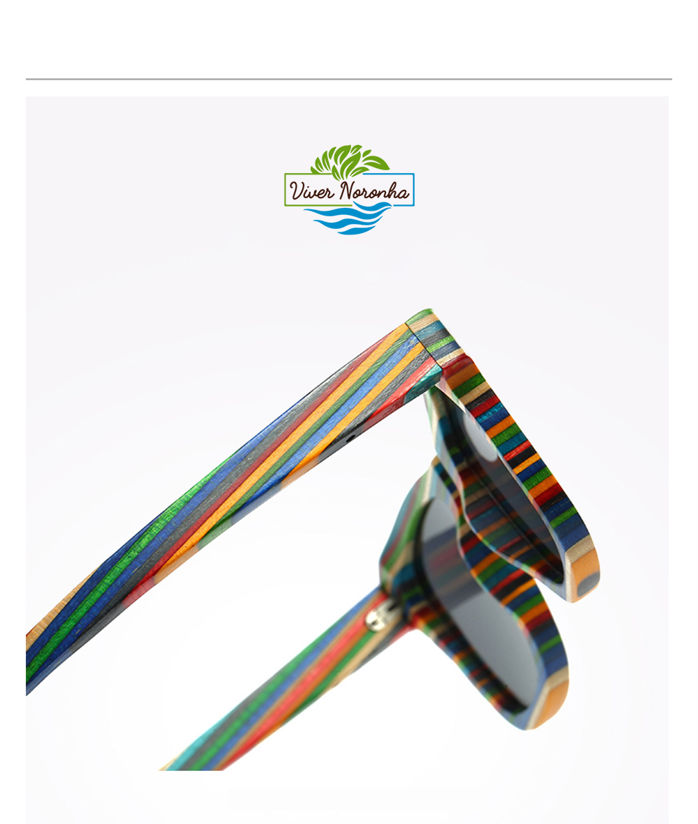 Óculos Bambu Colorido Viver Noronha - Frete Grátis