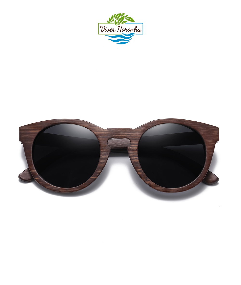 Óculos Redondo Black Bambu Viver Noronha - Frete Grátis