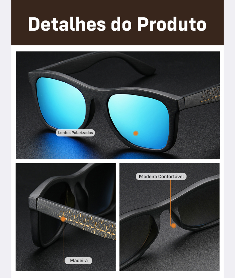 Óculos Bambu Dark Viver Noronha - Frete Grátis