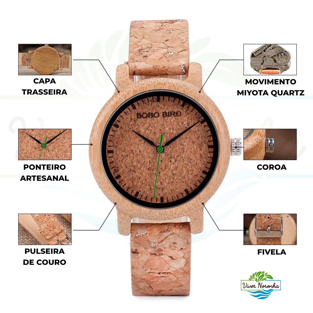 Relógio Madeira SimpleWood - Frete Grátis