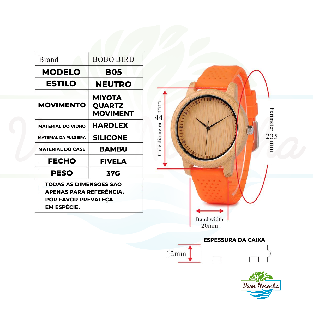 Relógio Madeira Person - Frete Grátis