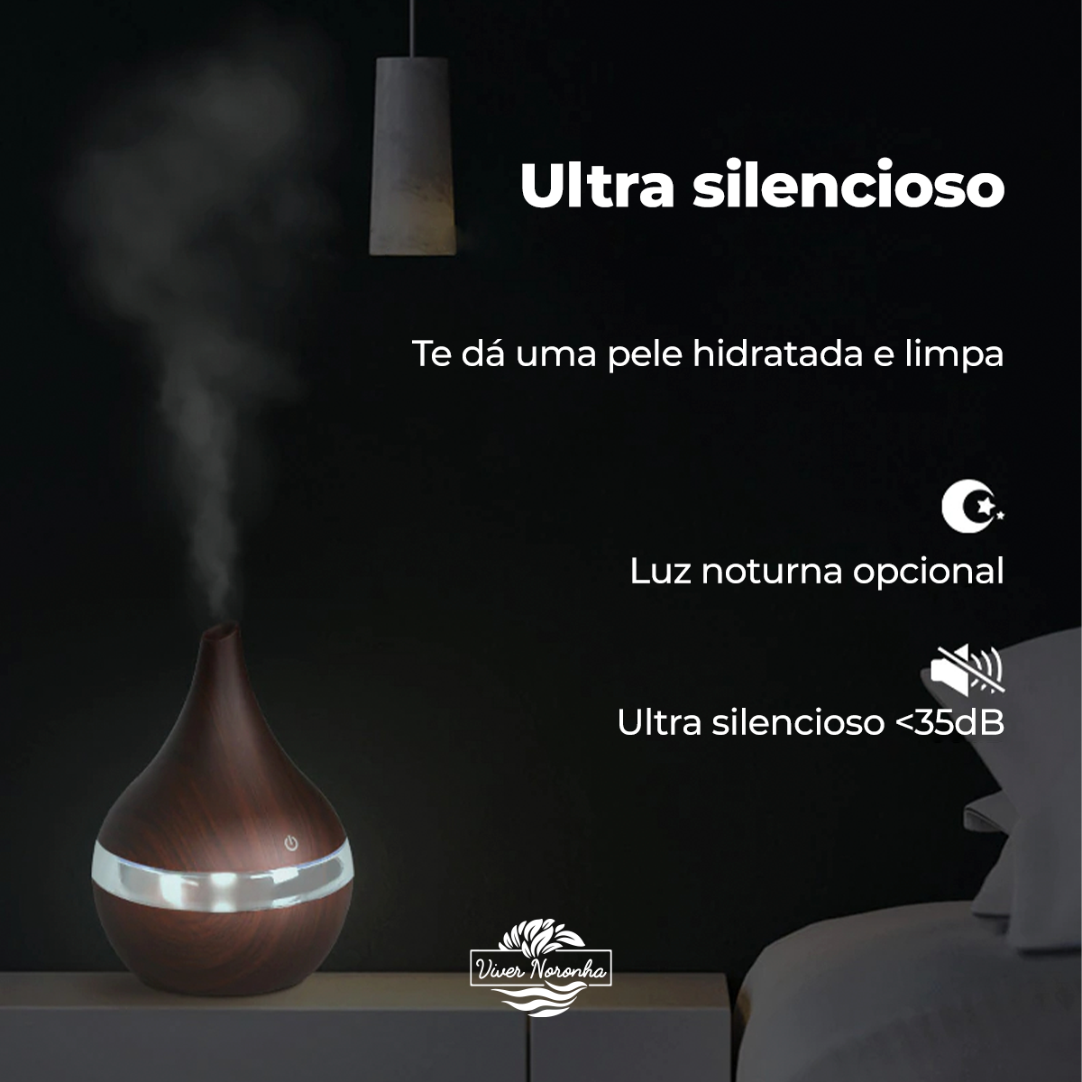 Umidificador Madeira - Frete Grátis