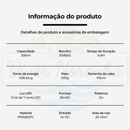 Umidificador Madeira - Frete Grátis