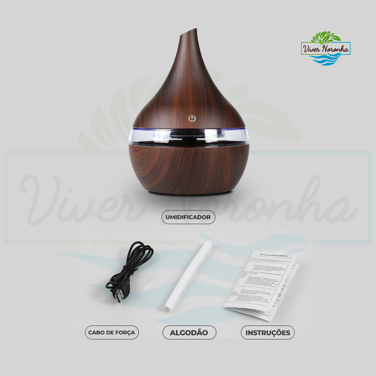 Kit Umidificador Madeira + 20 Filtros - Frete Grátis