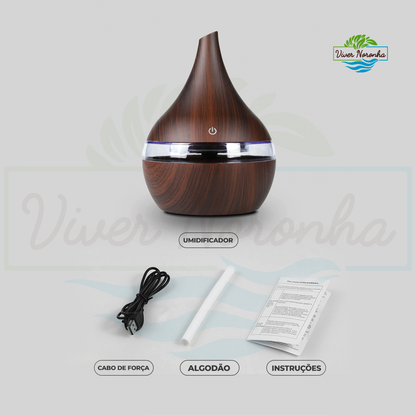 Kit Umidificador Madeira + 20 Filtros - Frete Grátis
