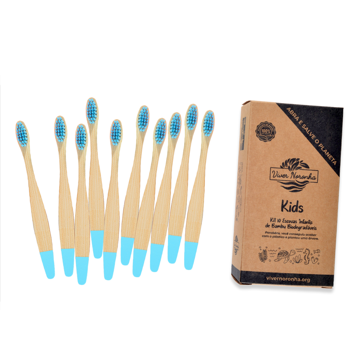 10 Escovas de Bambu 2.0 - Infantil - Frete Grátis