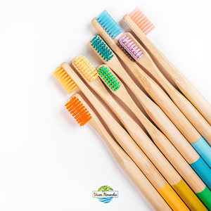 10 Escovas de Bambu Cilíndricas - Adulto - Frete Grátis