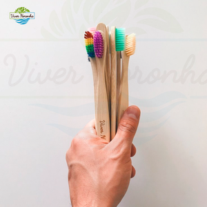 Escova de Bambu Vegana - Biodegradável - Viver Noronha