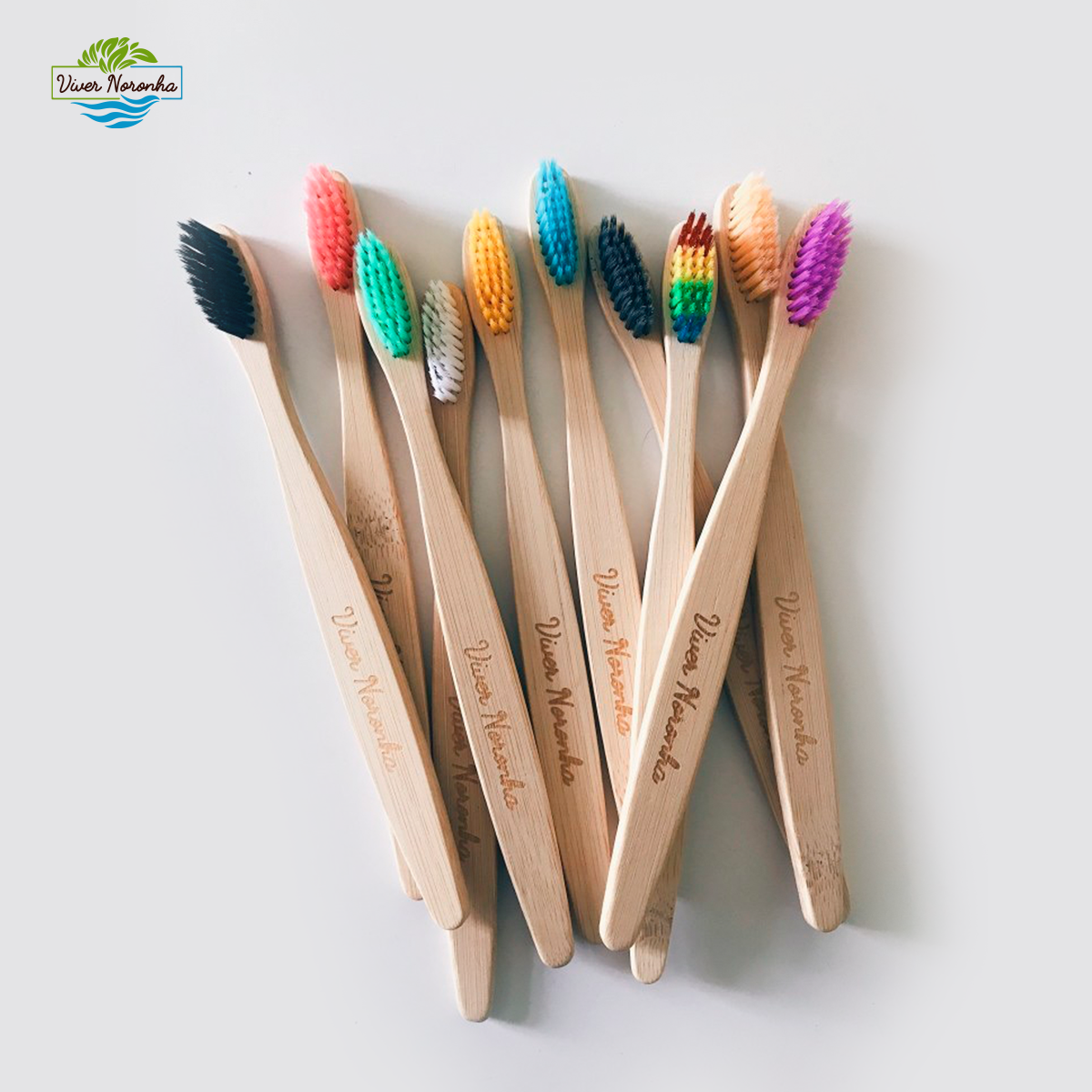10 Escovas de bambu + 01 Case - Combo Adulto - Frete Grátis