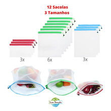 Carregar imagem no visualizador da galeria, Kit 12 Sacolas Reutilizáveis - Frete Grátis
