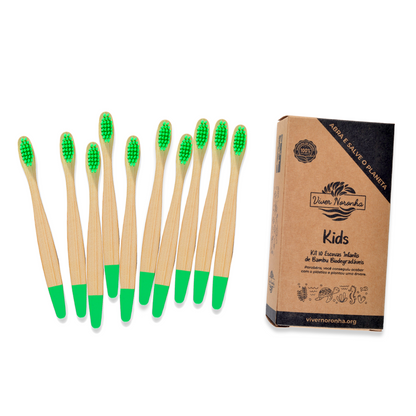 10 Escovas de Bambu 2.0 - Infantil - Frete Grátis